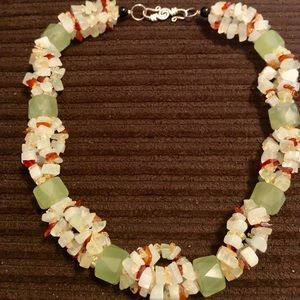 Stone necklace with sterling clasp